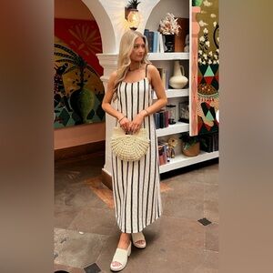 Black and White Dress with Beaded Straps